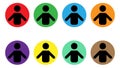 User design badge icon in different colors. Royalty Free Stock Photo