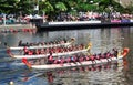 Teams Compete in the Dragon Boat Races Royalty Free Stock Photo