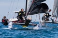 Teams competing on Formula 18 national catamaran race