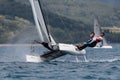 Teams competing on Formula 18 national catamaran race