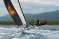 Teams competing on Formula 18 national catamaran race