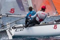 Teams competing on Formula 18 national catamaran race Royalty Free Stock Photo