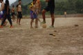 teams of teenage and young boys playing soccer Royalty Free Stock Photo