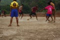 teams of teenage and young boys playing soccer Royalty Free Stock Photo