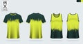 T-shirt mockup, sport shirt template design for soccer jersey, football kit. Tank top for basketball jersey and running singlet.