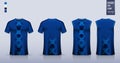 Blue Checkered pattern T-shirt sport, Soccer jersey, football kit, basketball uniform, tank top, and running singlet mockup.