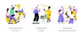 Teamwork activities isolated cartoon vector illustrations. Royalty Free Stock Photo