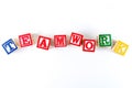 Teamwork - Alphabet Baby Blocks on white Royalty Free Stock Photo