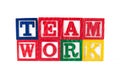 Teamwork - Alphabet Baby Blocks on white Royalty Free Stock Photo