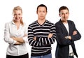 Teamwork and Asian Man In Striped Pullover Royalty Free Stock Photo