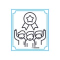 teamwork awards line icon, outline symbol, vector illustration, concept sign Royalty Free Stock Photo