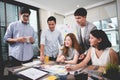 Teamwork Brainstorming Meeting Concept,People Working Planning Start Up. Royalty Free Stock Photo