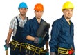 Teamwork of builders men