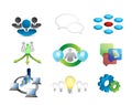 teamwork business concept icon set Royalty Free Stock Photo