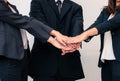 Teamwork, business concept joining hands Royalty Free Stock Photo