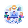 Teamwork and Business Data: Customer Support Representatives Analyzing Financial Performance with Centralized Information Royalty Free Stock Photo