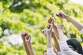 Teamwork business join hand together concept, Business team standing hands together, Volunteer charity work. Royalty Free Stock Photo