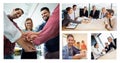 Teamwork business meeting collage Royalty Free Stock Photo