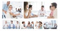 Teamwork business meeting collage Royalty Free Stock Photo