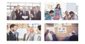 Teamwork business meeting collage Royalty Free Stock Photo