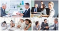 Teamwork business meeting collage Royalty Free Stock Photo