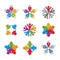 Teamwork and business team and friendship icon set, social group Royalty Free Stock Photo