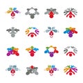 Teamwork and business team and friendship icon set, social group