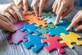 Teamwork Business Team Meeting Unity Jigsaw Puzzle Royalty Free Stock Photo