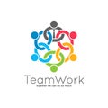 Teamwork chain logo. Business team union concept icon on white background. Royalty Free Stock Photo