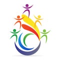 Teamwork challenge leadership winner support logo