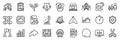 Teamwork chart, Cut and Business report line icons pack. For web app. App line icons. Vector