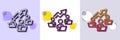 Teamwork chart line icon. Remote office sign. Halftone dotted pattern. Vector