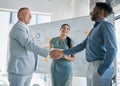 Teamwork, collaboration and business people handshake for partnership, b2b or hiring contract. Welcome, thank you and Royalty Free Stock Photo