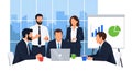 Teamwork Collaboration Business Professionals Discussing Strategy and Analyzing Data Charts at a Meeting in a Modern Office Royalty Free Stock Photo
