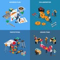 Teamwork Collaboration Concept Icons Set