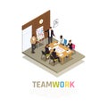 Teamwork Collaboration Isometric Composition