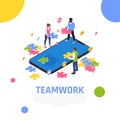 Teamwork Collaboration Isometric Composition