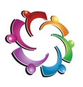 Teamwork colorful hug logo Royalty Free Stock Photo