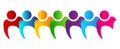 Teamwork people standing together logo