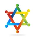 Teamwork colorful star shape logo