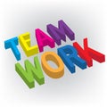 Teamwork colorful word 3D vector illustration design id card image