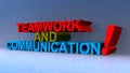 Teamwork and communication on blue Royalty Free Stock Photo
