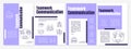 Teamwork communication purple brochure template