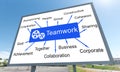 Teamwork concept on a billboard Royalty Free Stock Photo