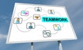 Teamwork concept on a billboard Royalty Free Stock Photo