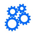 Teamwork, concept business success, blue set gear icon illustration - vector Royalty Free Stock Photo