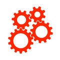 Teamwork, concept business success, red set gear icon illustration - vector Royalty Free Stock Photo