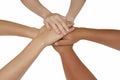 Teamwork concept,Business team joining hands holding together co