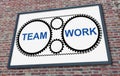Teamwork concept on a billboard Royalty Free Stock Photo