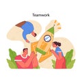 Teamwork concept. Flat vector illustration Royalty Free Stock Photo